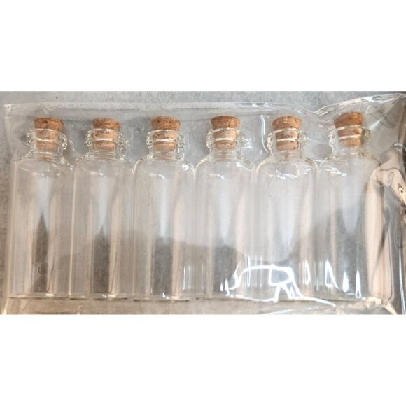 Mini Glass Cork Bottles 0.33 Fl Oz Each For Crafting & Storage Set Of 6 - Picture 1 of 7